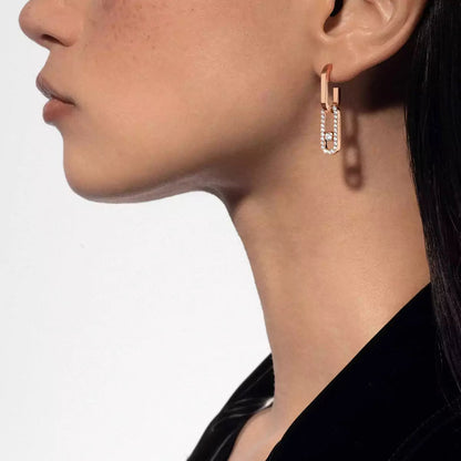 [Aurelle Style]Move Link Diamond Earrings