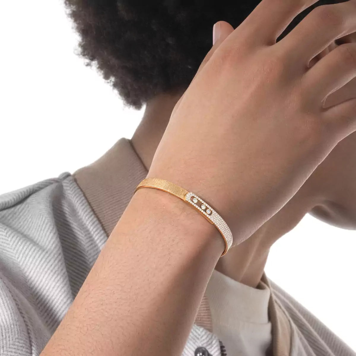 [Aurelle Style]Move Noa Ciselé half pavé bangle