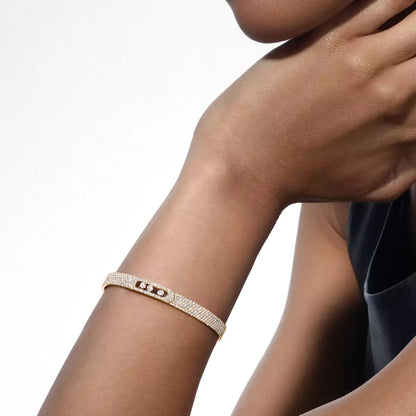 [Aurelle Style]Move Noa Full Pavé Diamond Bangle Bracelet