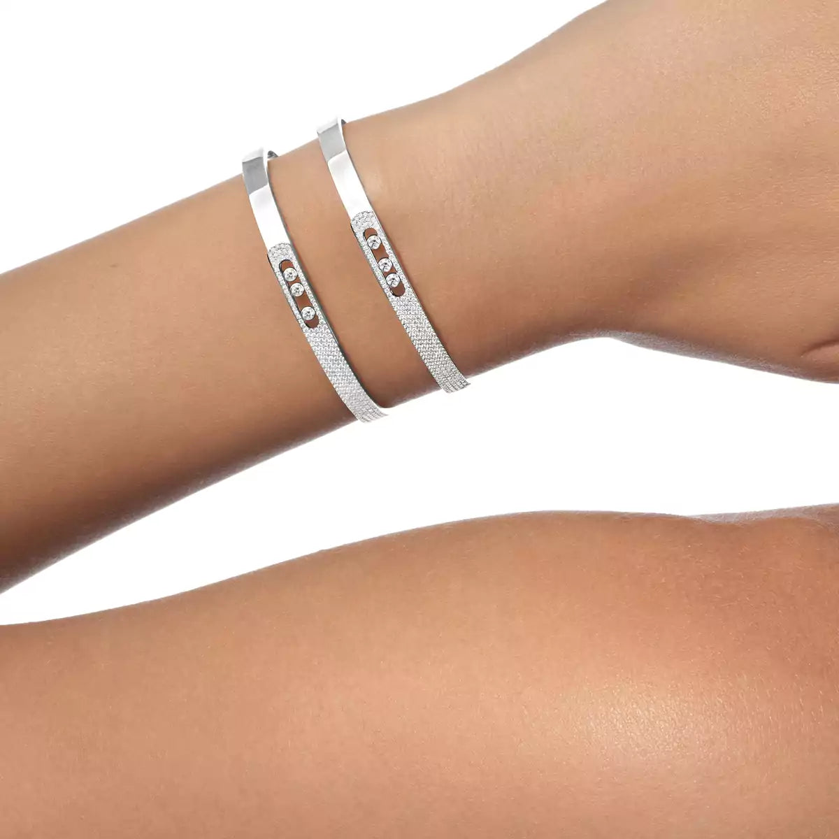 [Aurelle Style]Move Noa Rose Gold Pavé Diamond Bangle Bracelet