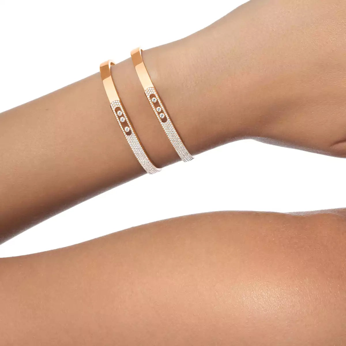 [Aurelle Style]Move Noa Rose Gold Pavé Diamond Bangle Bracelet