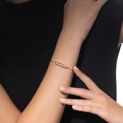 [Aurelle Style]Move Pavé Diamond Bangle Bracelet M