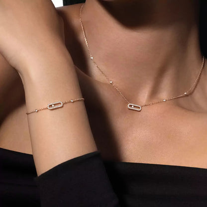 [Aurelle Style]Diamond Necklace Move Uno