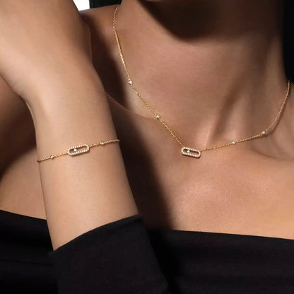 [Aurelle Style]Diamond Necklace Move Uno