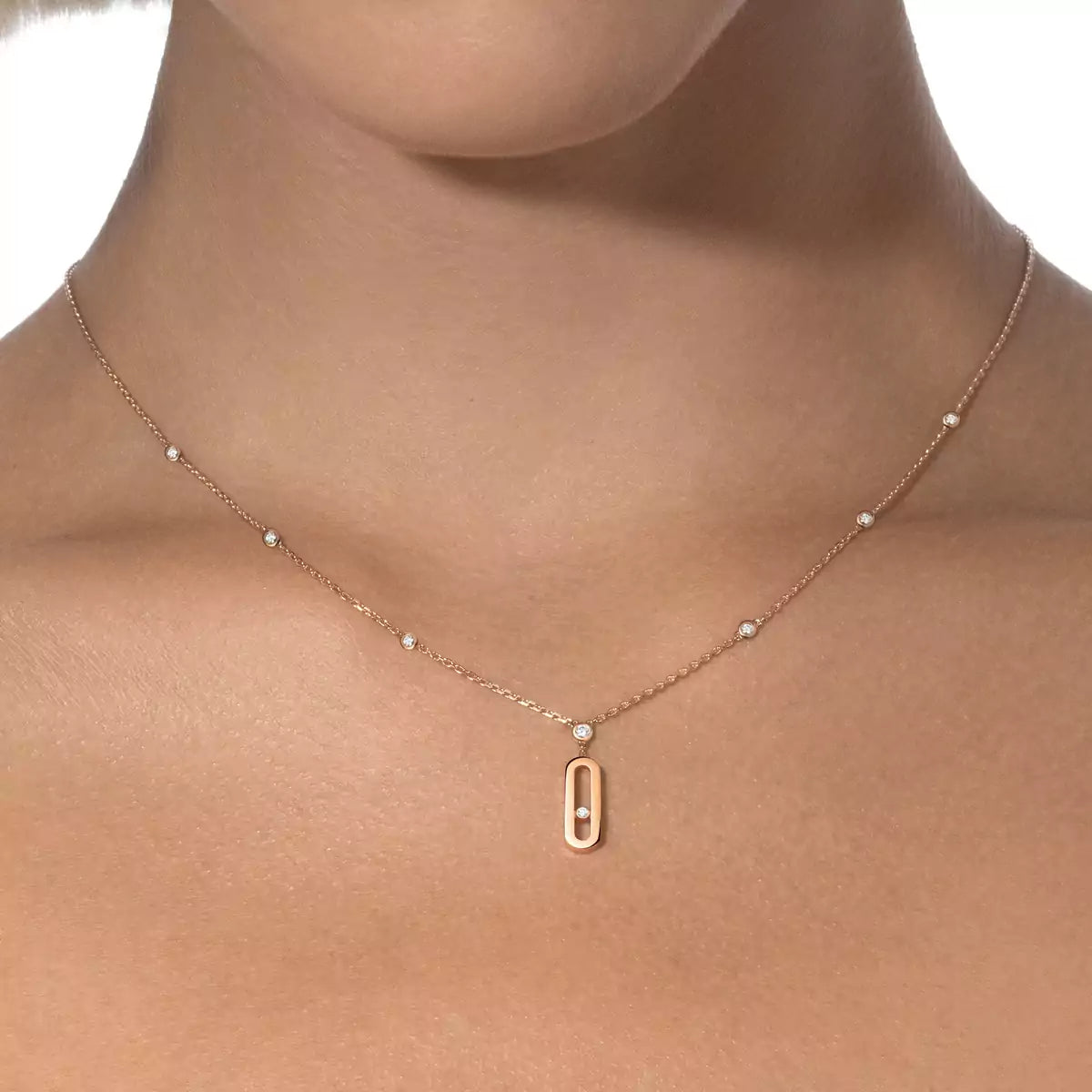 [Aurelle Style] Move Uno Gold Diamond Long Necklace