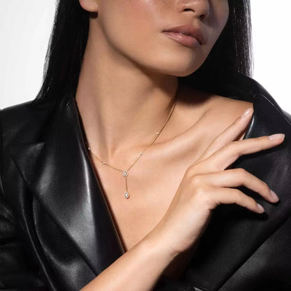 [Aurelle Style]Gold Diamond Tie Necklace