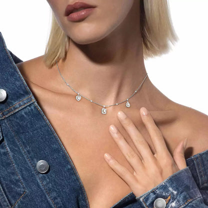 [Aurelle Style]My Twin Diamond Necklace in Silver