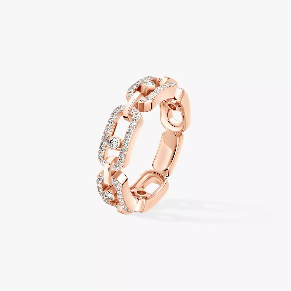 [Aurelle Jewelry]Move Link Pave_-Set Diamond Ring in Gold