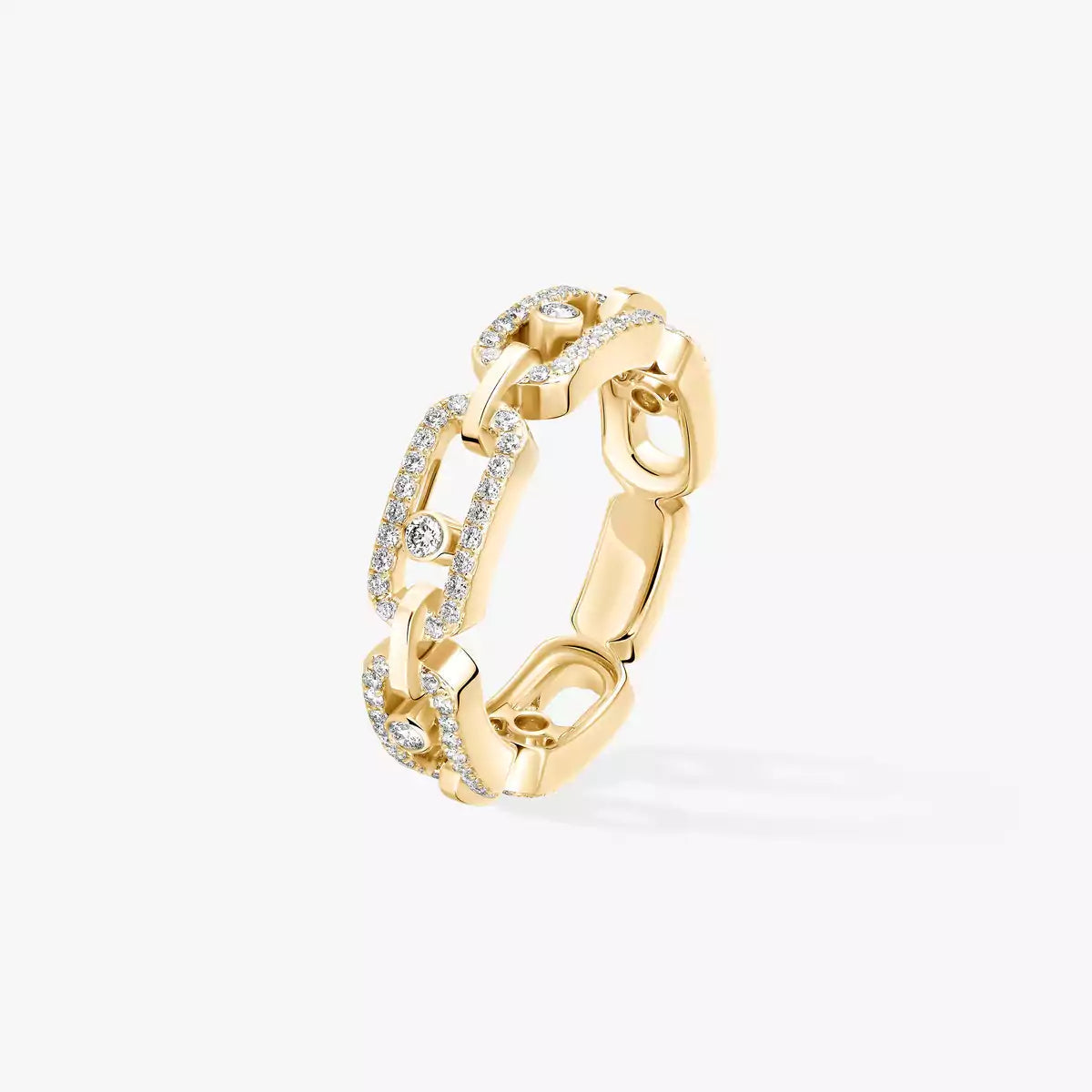 [Aurelle Jewelry]Move Link Pave_-Set Diamond Ring in Gold