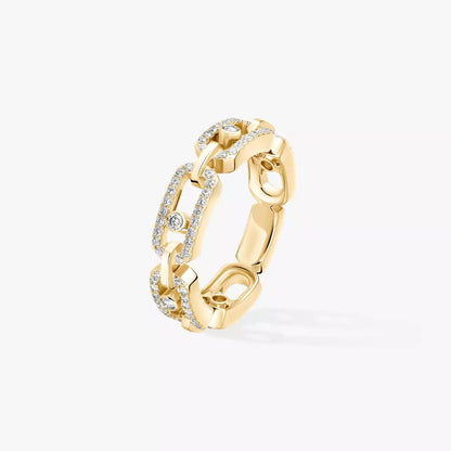 [Aurelle Jewelry]Move Link Pave_-Set Diamond Ring in Gold