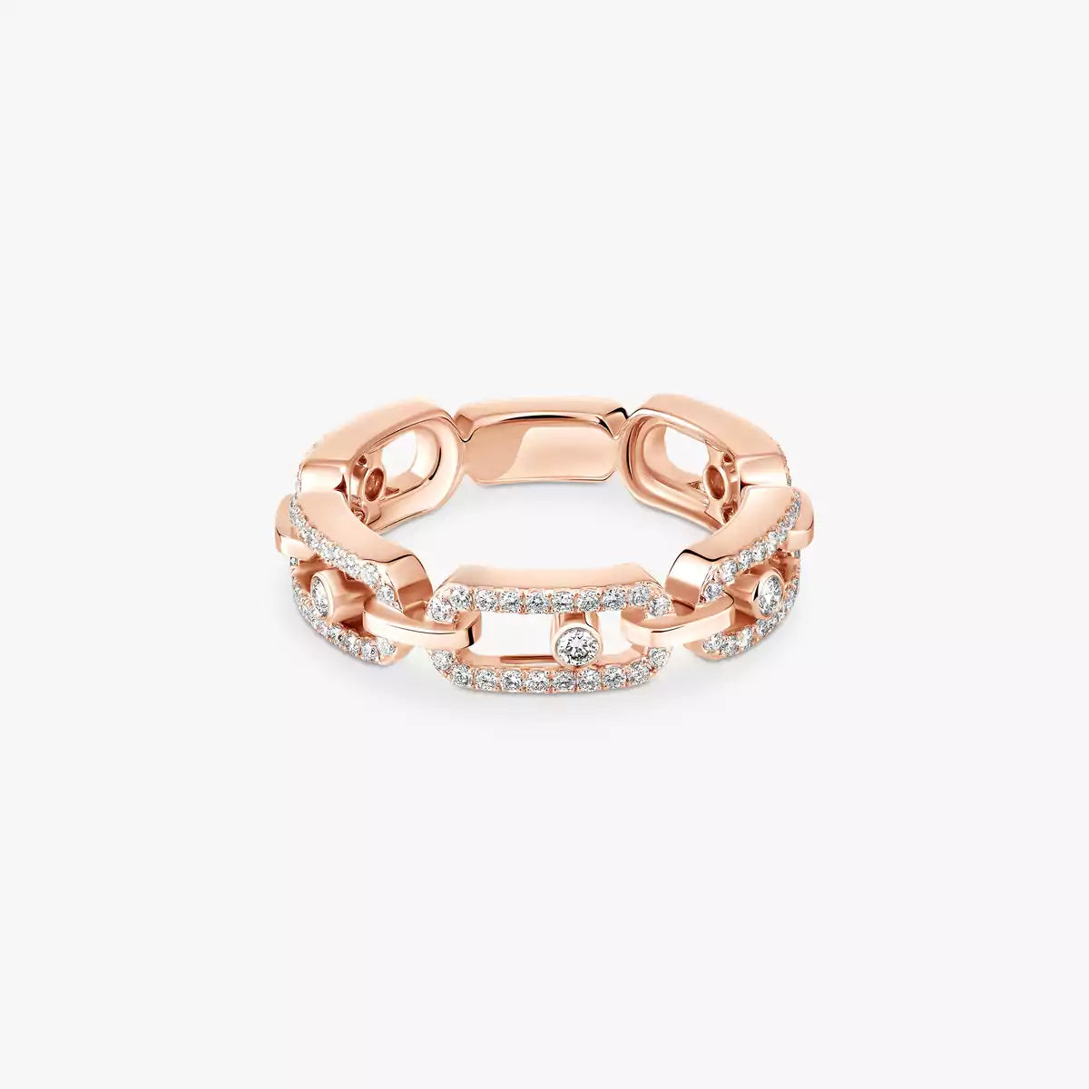 [Aurelle Jewelry]Move Link Pave_-Set Diamond Ring in Gold