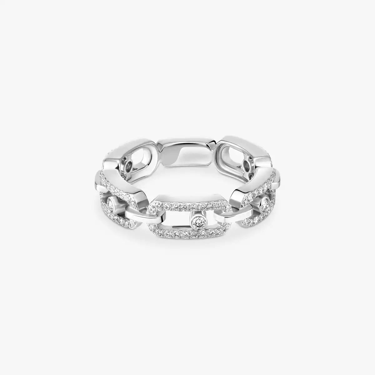 [Aurelle Jewelry]Move Link Pave_-Set Diamond Ring in Gold