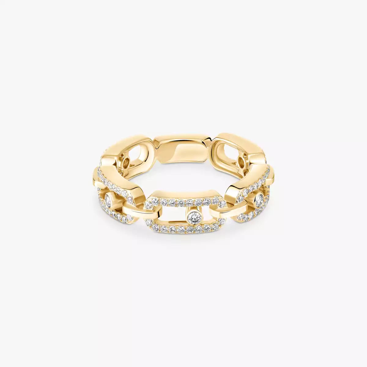 [Aurelle Jewelry]Move Link Pave_-Set Diamond Ring in Gold