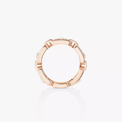 [Aurelle Jewelry]Move Link Pave_-Set Diamond Ring in Gold