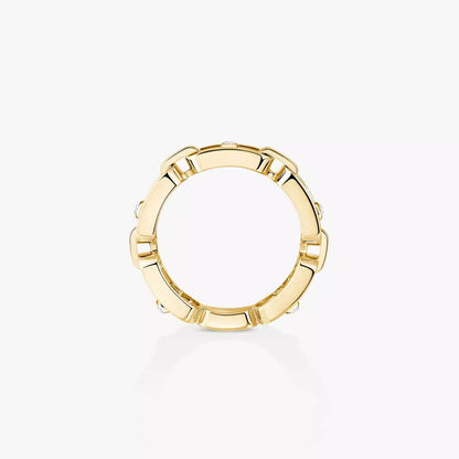 [Aurelle Jewelry]Move Link Pave_-Set Diamond Ring in Gold