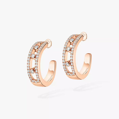 [Aurelle Style]Diamond Pave_ Hoop Earrings Move
