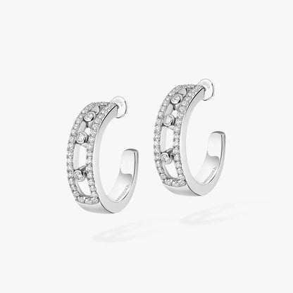 [Aurelle Style]Diamond Pave_ Hoop Earrings Move