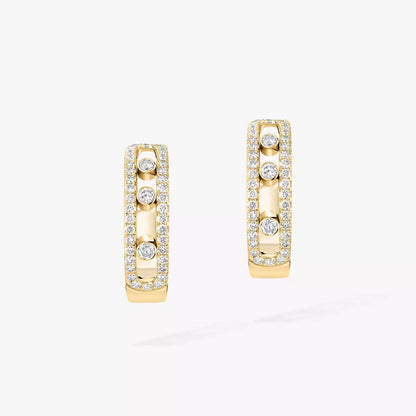 [Aurelle Style]Diamond Pave_ Hoop Earrings Move