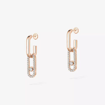 [Aurelle Style]Move Link Diamond Earrings