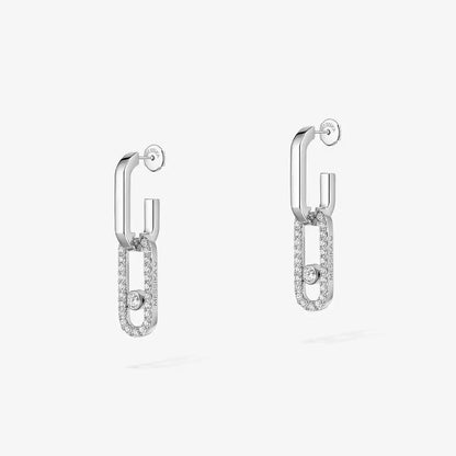 [Aurelle Style]Move Link Diamond Earrings