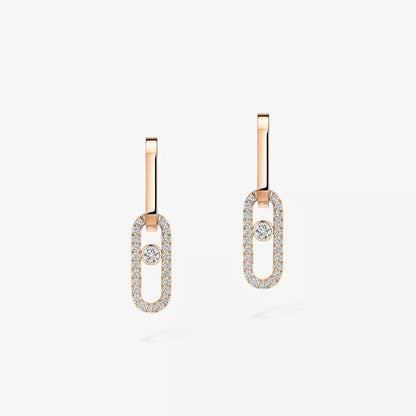 [Aurelle Style]Move Link Diamond Earrings