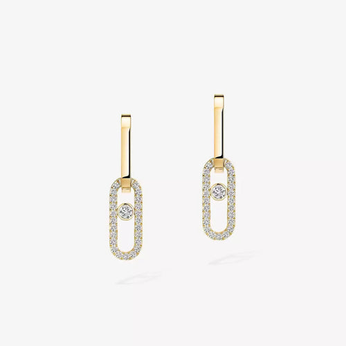 [Aurelle Style]Move Link Diamond Earrings