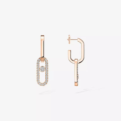 [Aurelle Style]Move Link Diamond Earrings