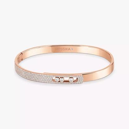 [Aurelle Style]Move Noa Rose Gold Pavé Diamond Bangle Bracelet
