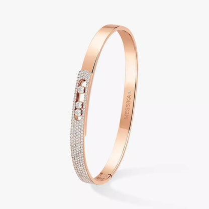 [Aurelle Style]Move Noa Rose Gold Pavé Diamond Bangle Bracelet
