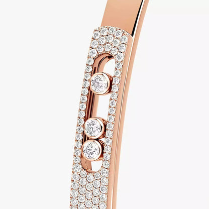 [Aurelle Style]Move Noa Rose Gold Pavé Diamond Bangle Bracelet