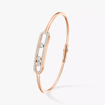 [Aurelle Style]Move Pavé Diamond Bangle Bracelet M