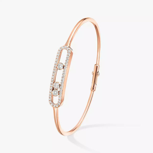 [Aurelle Style]Move Pavé Diamond Bangle Bracelet M