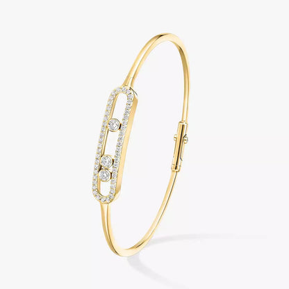 [Aurelle Style]Move Pavé Diamond Bangle Bracelet M