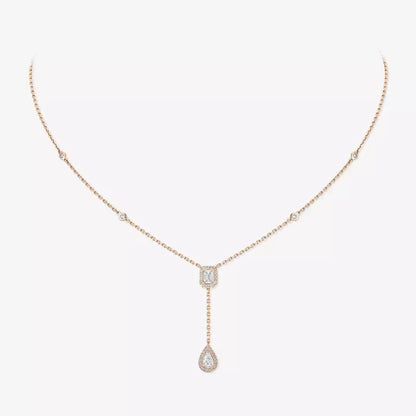 [Aurelle Style]Gold Diamond Tie Necklace