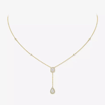 [Aurelle Style]Gold Diamond Tie Necklace