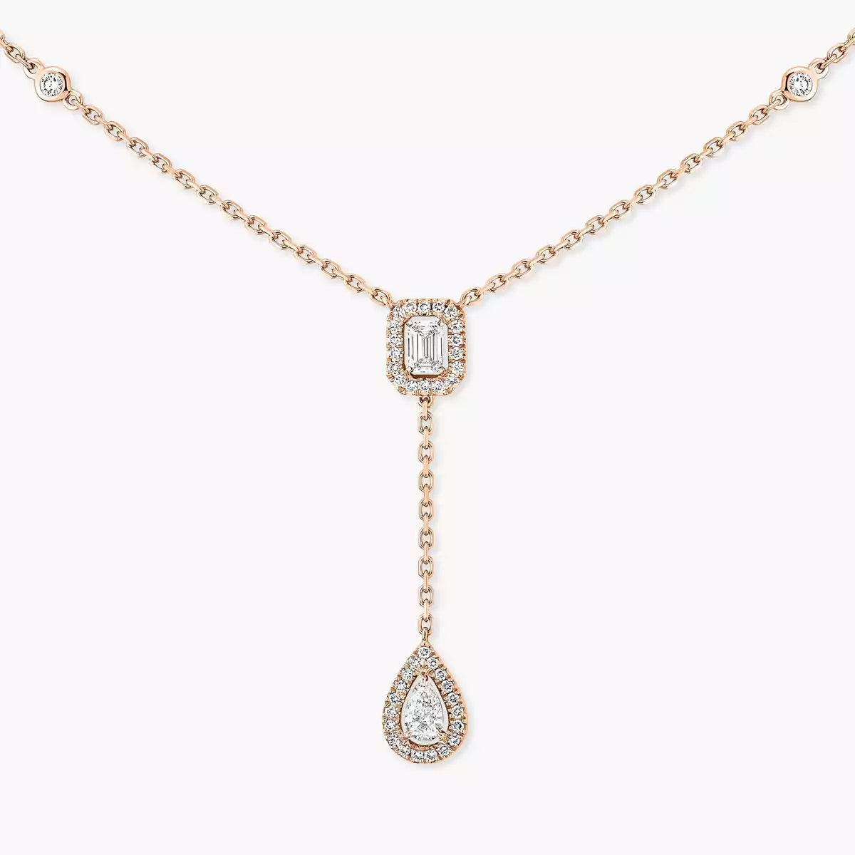 [Aurelle Style]Gold Diamond Tie Necklace
