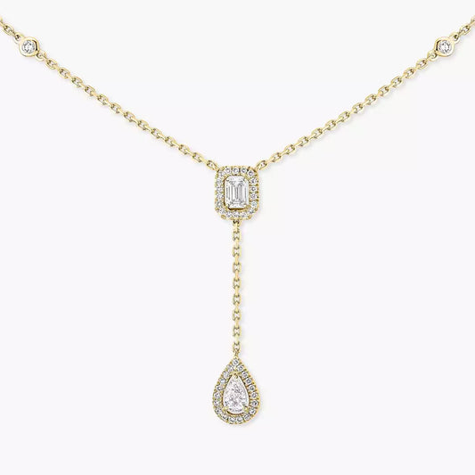 [Aurelle Style]Gold Diamond Tie Necklace