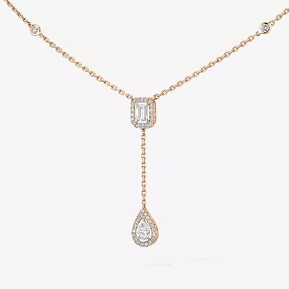[Aurelle Style]Gold Diamond Tie Necklace