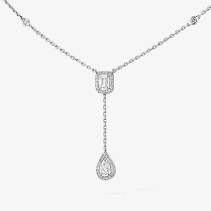 [Aurelle Style]Gold Diamond Tie Necklace