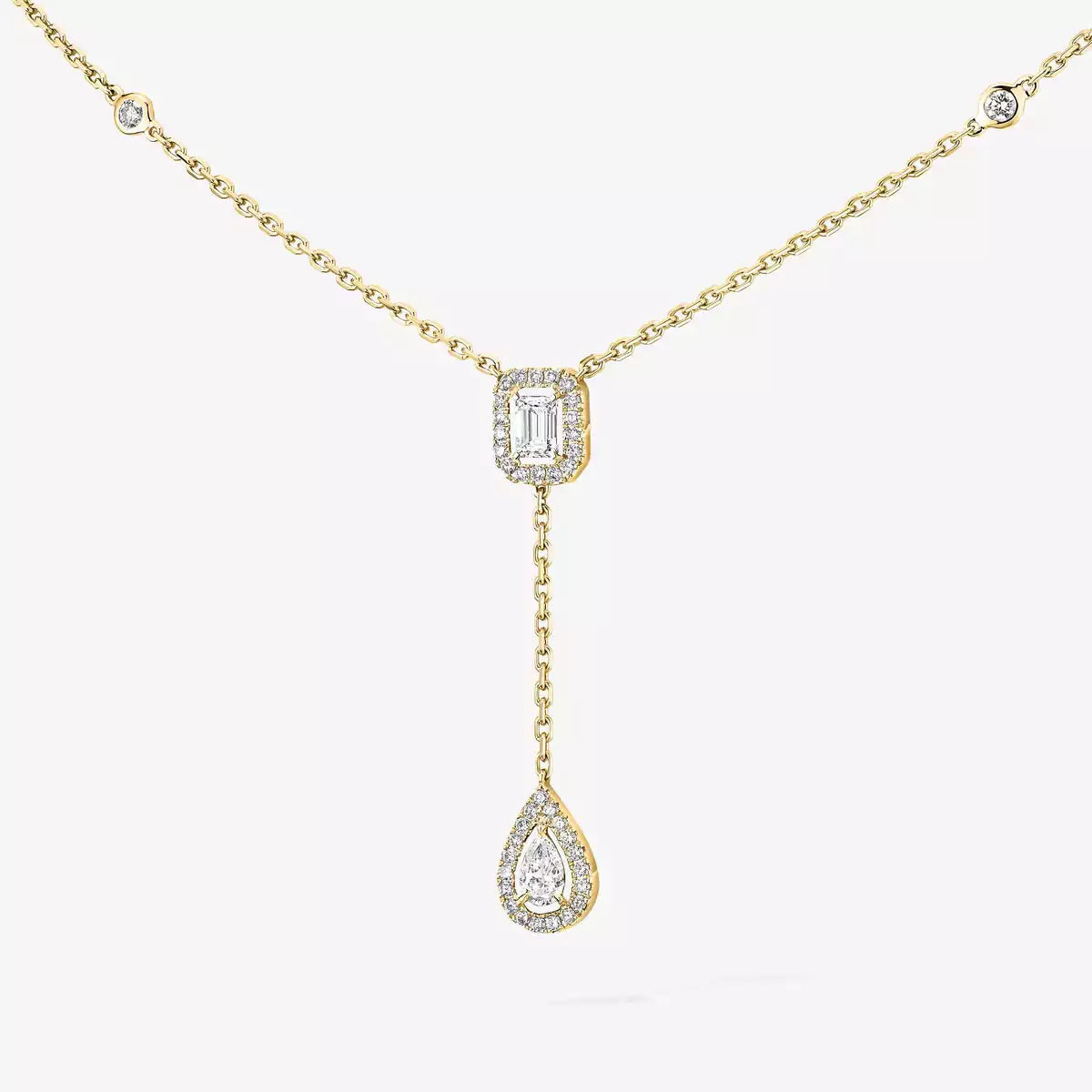 [Aurelle Style]Gold Diamond Tie Necklace