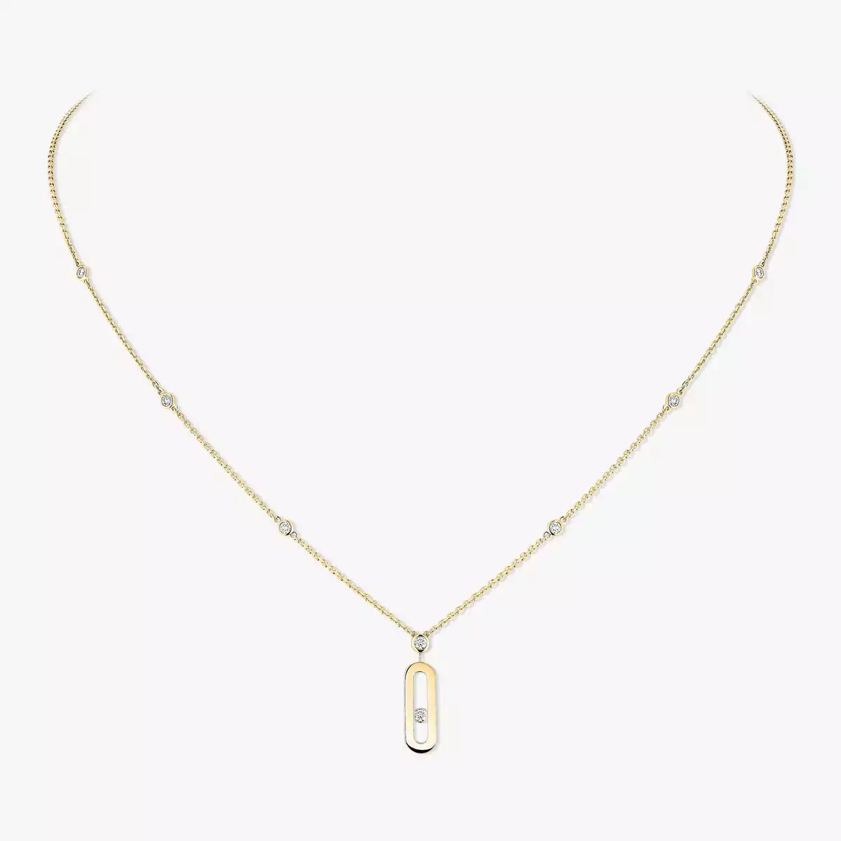 [Aurelle Style] Move Uno Gold Diamond Long Necklace