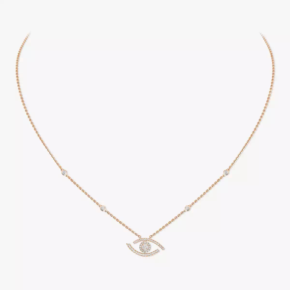 [Aurelle Style]Pave_ Diamond Necklace Lucky Eye