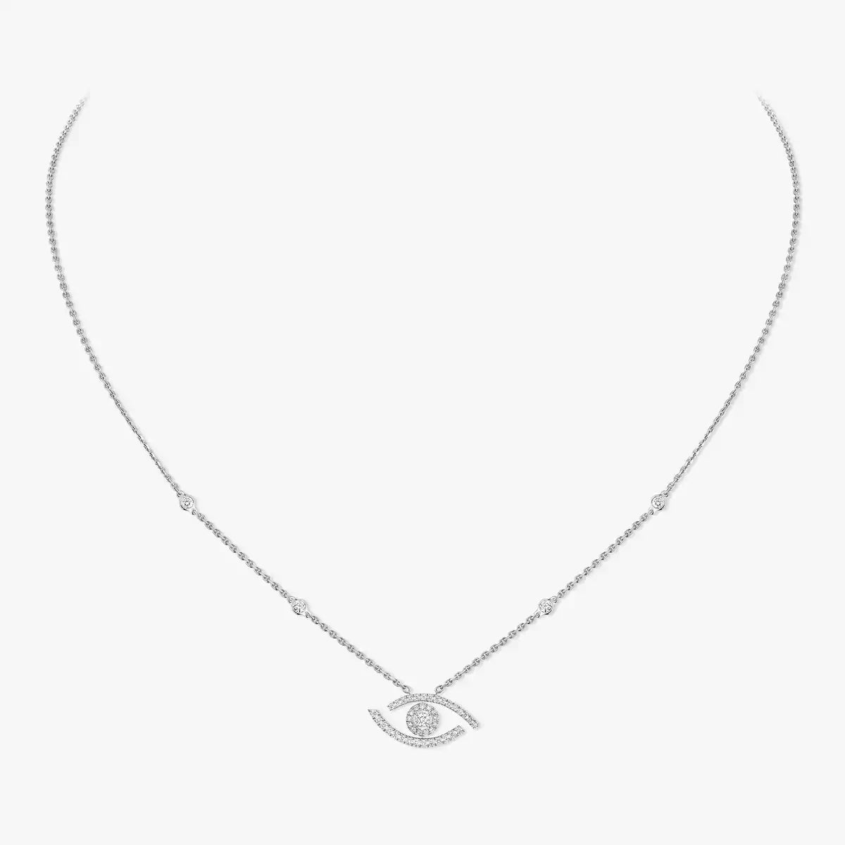 [Aurelle Style]Pave_ Diamond Necklace Lucky Eye