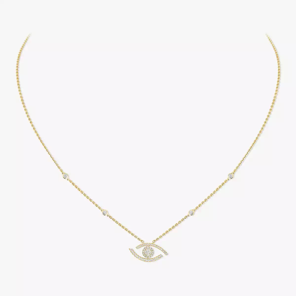 [Aurelle Style]Pave_ Diamond Necklace Lucky Eye