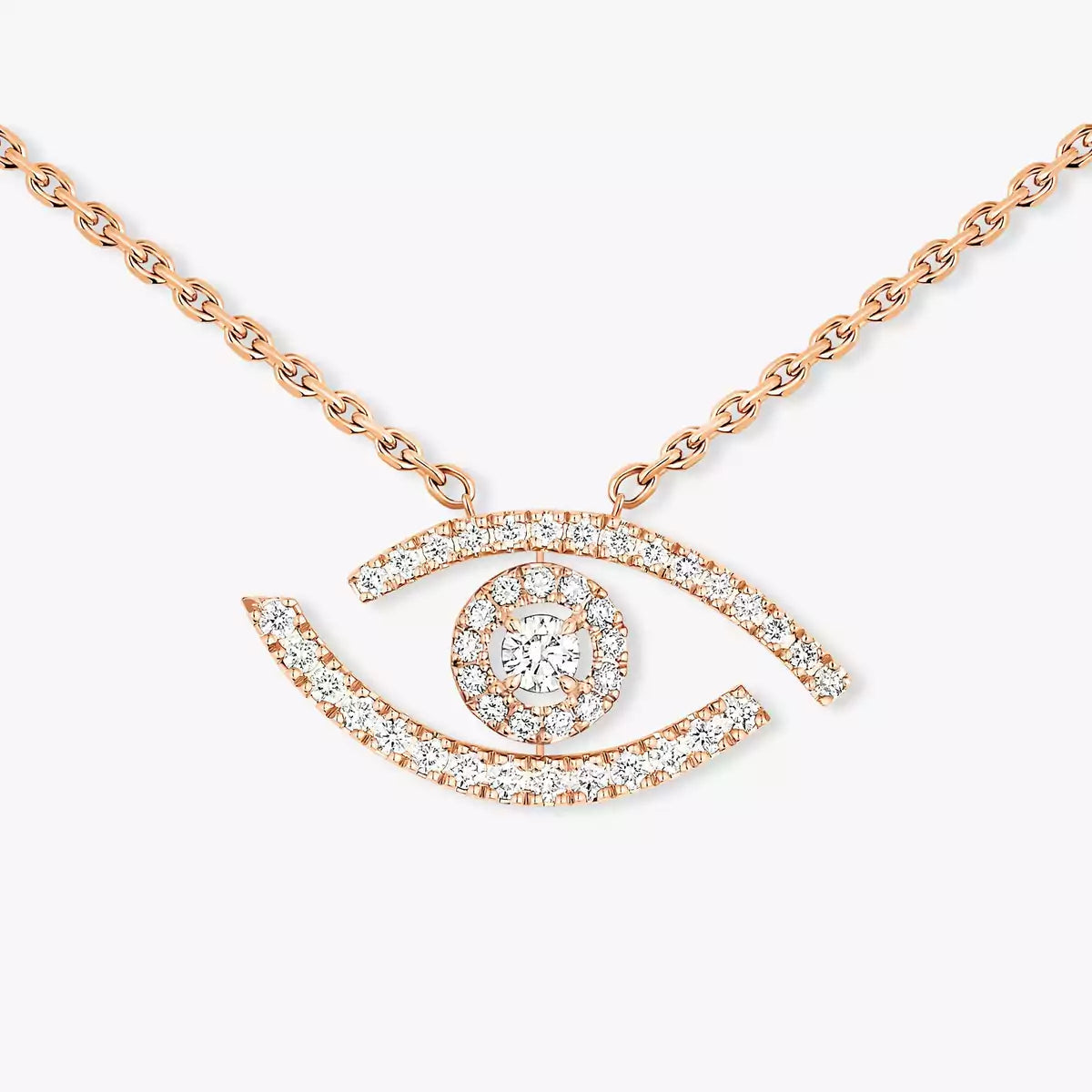 [Aurelle Style]Pave_ Diamond Necklace Lucky Eye