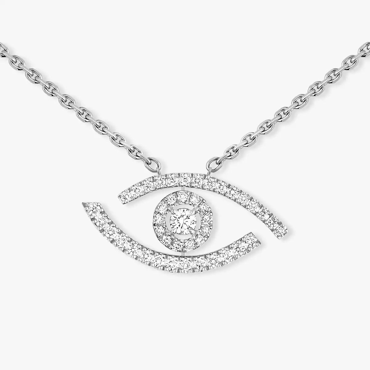[Aurelle Style]Pave_ Diamond Necklace Lucky Eye