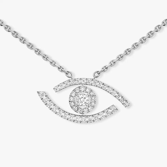 [Aurelle Style]Pave_ Diamond Necklace Lucky Eye