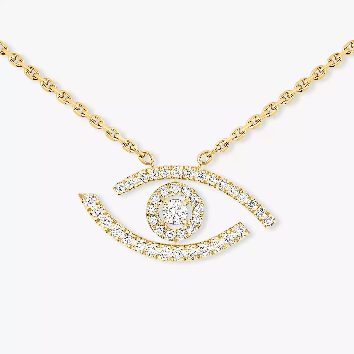 [Aurelle Style]Pave_ Diamond Necklace Lucky Eye