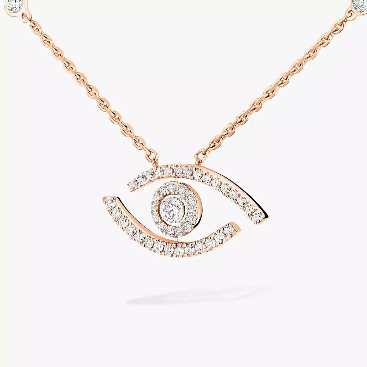 [Aurelle Style]Pave_ Diamond Necklace Lucky Eye