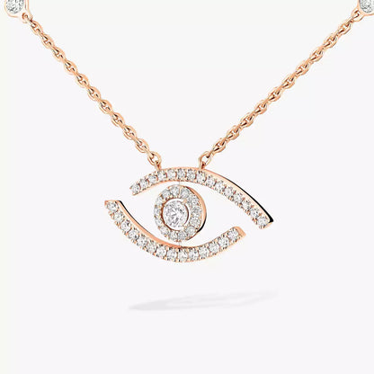 [Aurelle Style]Pave_ Diamond Necklace Lucky Eye
